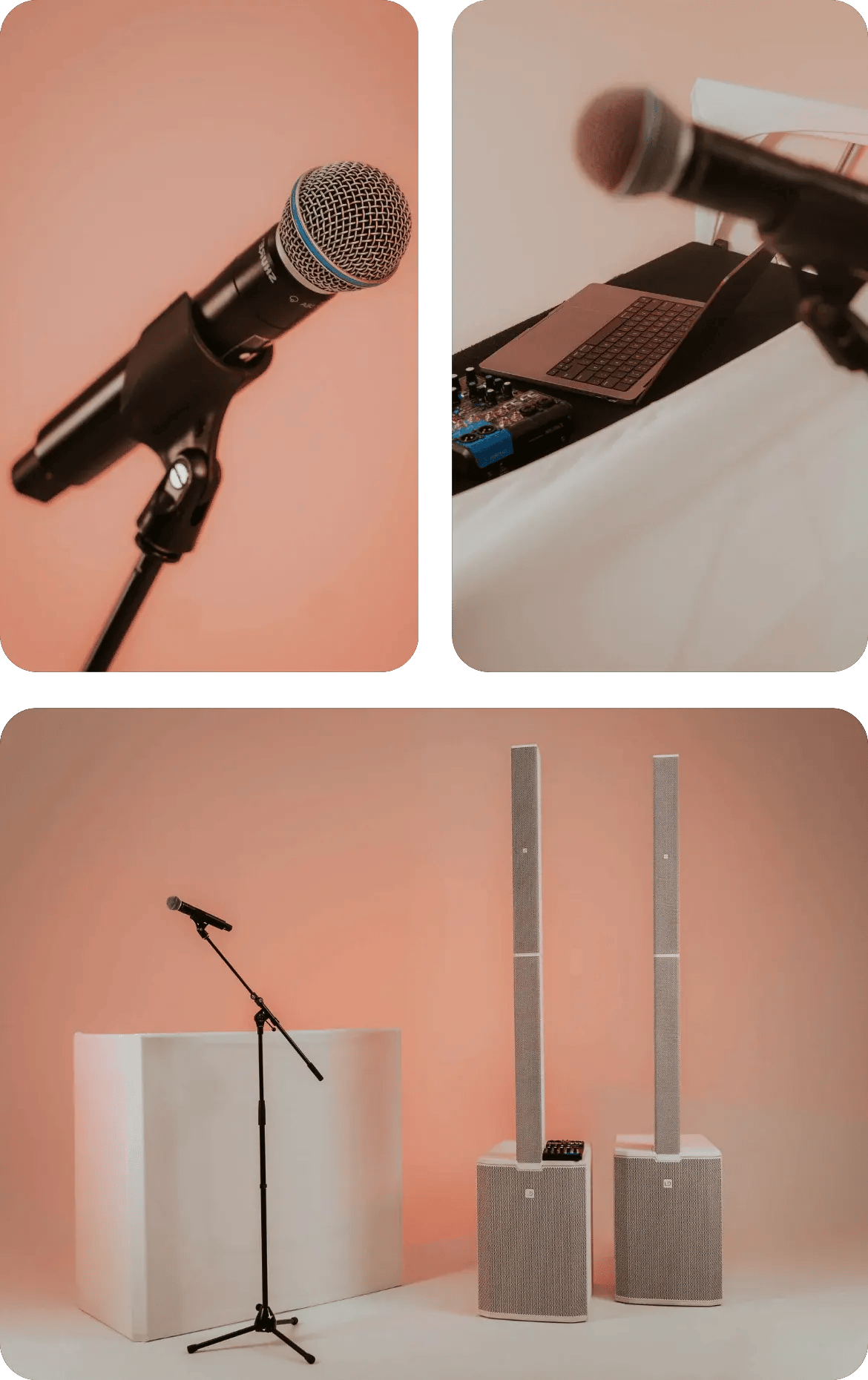 Trådlösa mikrofoner och teknik för tal under bröllopsmiddag